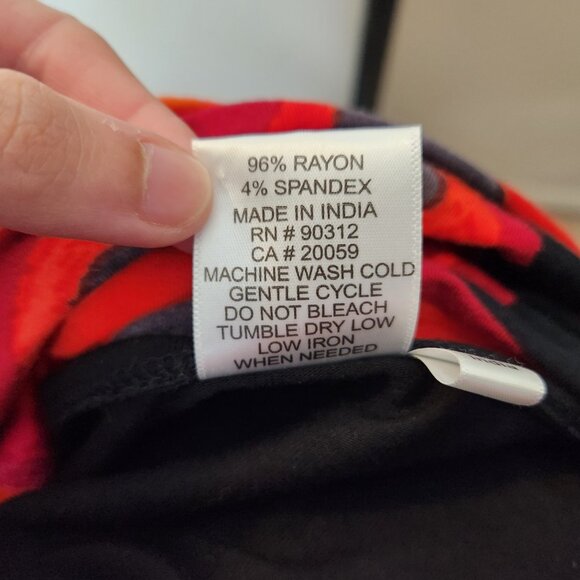 Parsley & Sage Womens 3X Black Colorful Trim Cowl Neck Tunic Top - Picture 6 of 6